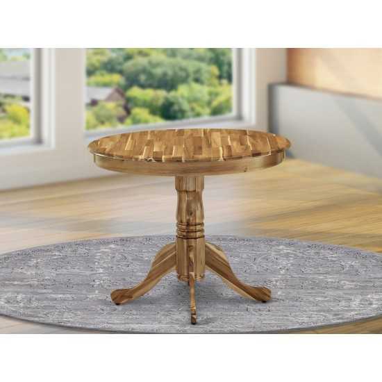 Dining Table Made Of Acacia Wood Offering Wood Texture, 36 Inch Round, Neutral