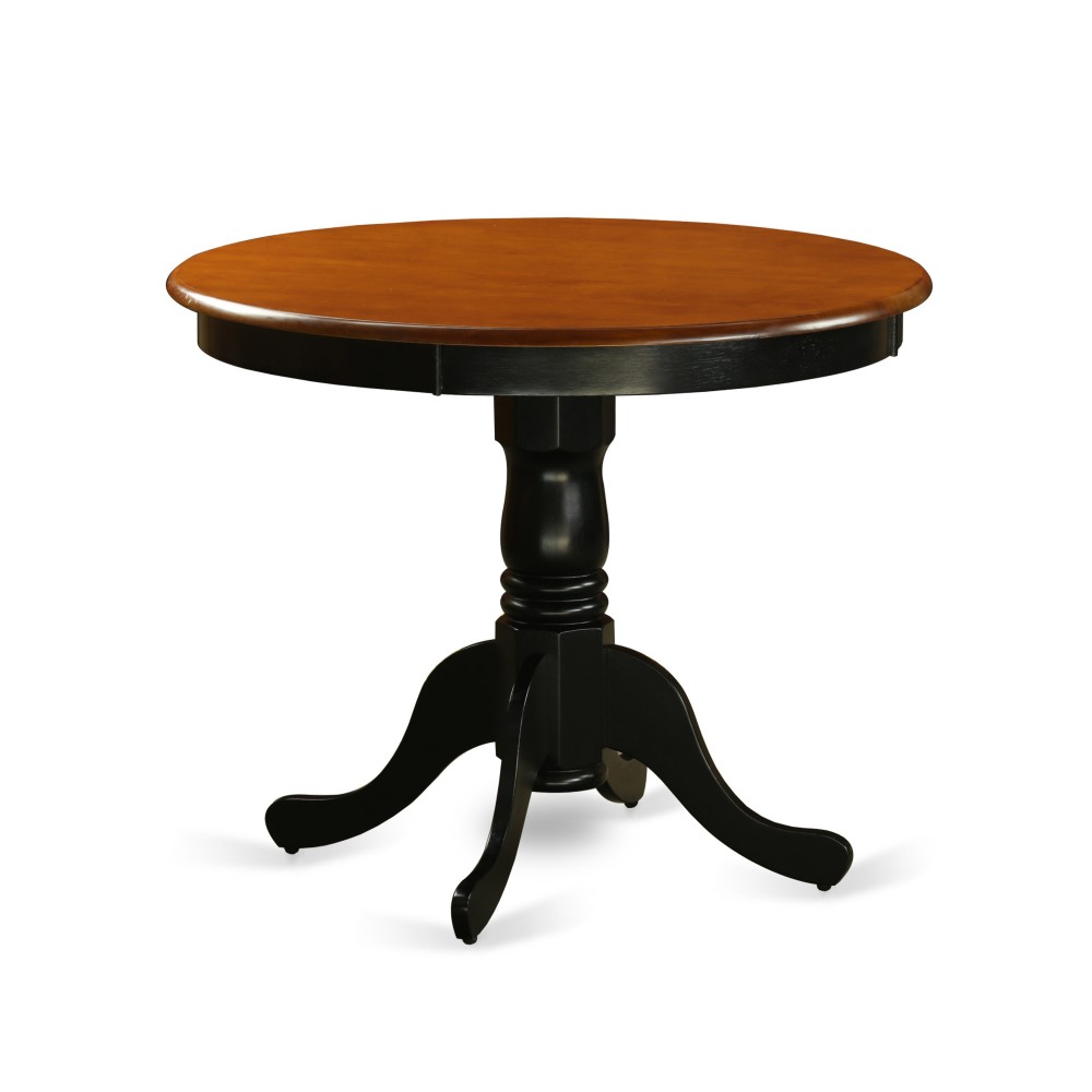 Antique Table 36" Round With Black And Cherry Finish