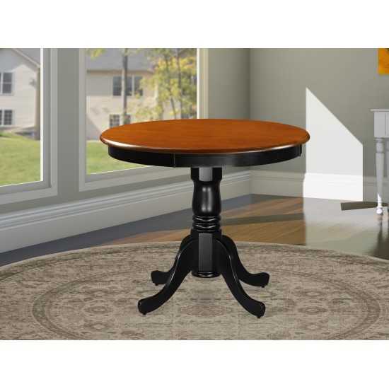 Antique Table 36" Round With Black And Cherry Finish