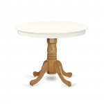 Antique Table 36" Round With Linen White And Oak Finish