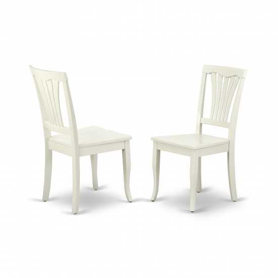 Avon Chair For Dining Room With Wood Seat - Linen Whitefinish - Set Of 2