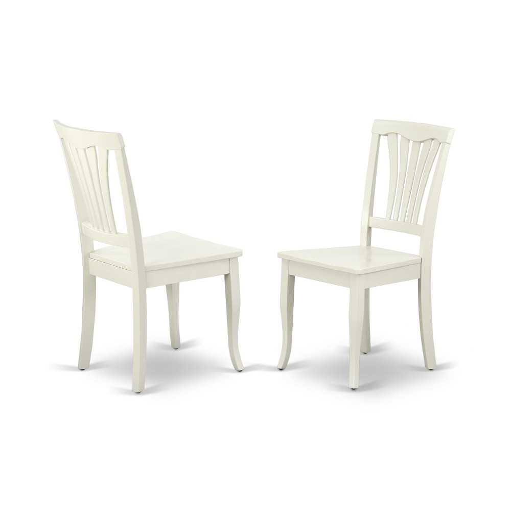 Avon Chair For Dining Room With Wood Seat - Linen Whitefinish - Set Of 2