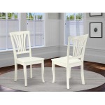 Avon Chair For Dining Room With Wood Seat - Linen Whitefinish - Set Of 2