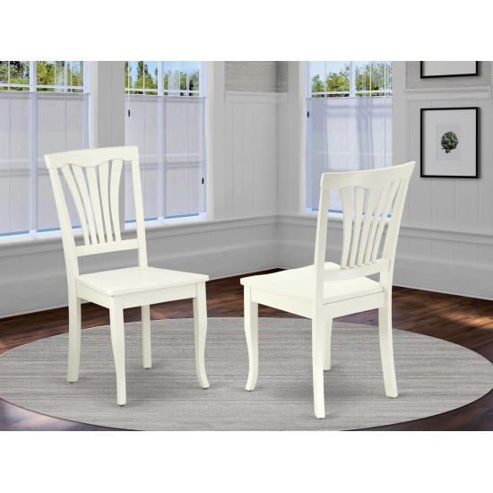 Avon Chair For Dining Room With Wood Seat - Linen Whitefinish - Set Of 2