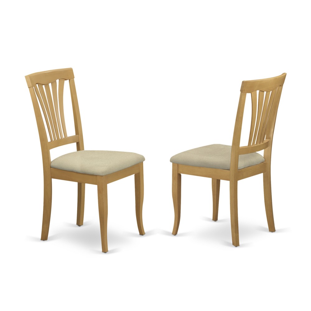 Avon Chair With Cushion Seat - Oak Finish - Set Of 2 Avon Chair With Cushion Seat - Oak Finish - Set Of 2