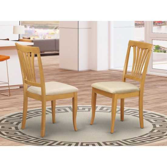 Avon Chair With Cushion Seat - Oak Finish - Set Of 2