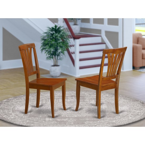 Avon Chair With Wood Seat - Saddle Brow Finish - Set Of 2