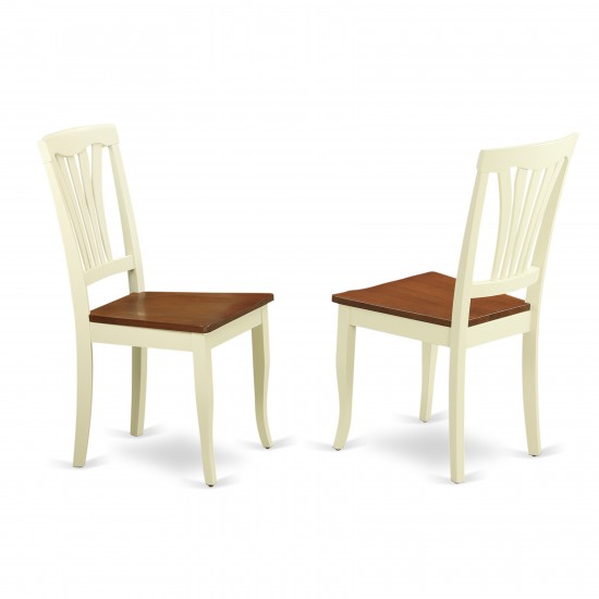 Avon Dining Chair Wood Seat - Buttermilk And Cherry Finish - Set Of 2