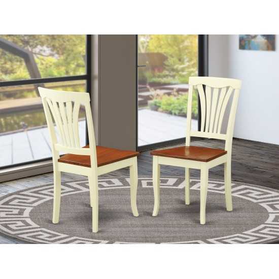 Avon Dining Chair Wood Seat - Buttermilk And Cherry Finish - Set Of 2