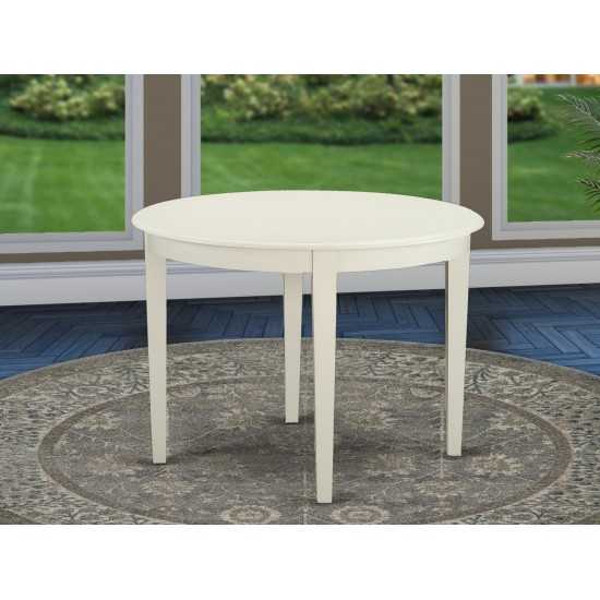 Boston Table 42" Round With 4 Tapered Legs, Linen White