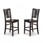 Buckland Counter Height Chair For Dining Room, Wood Seat In Black- Set Of 2