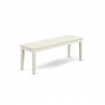 Capri Bench With Wood Seat In Linen White