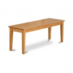 Capri Bench With Wood Seat In Oak Finish