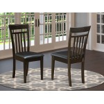 Capri Slat Back Kitchen Chair With Leather Upholstered Seat - Set Of 2