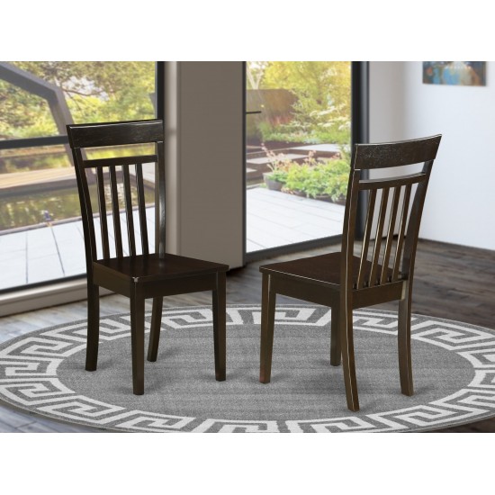 Capri Slat Back Kitche Dining Chair With Wood Seat - Set Of 2