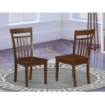 Capri Slat Back Chair For Dining Room With Wood Seat - Set Of 2