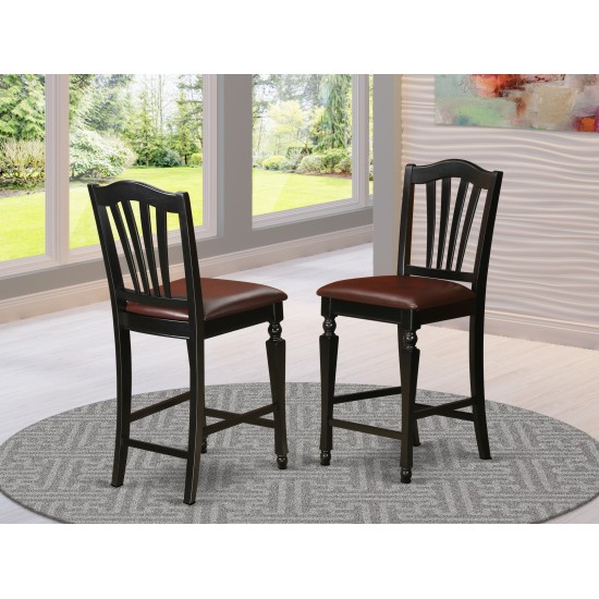 Chelsea Stools With Faux Leather Upholstered Seat, 24" Seat Height - Set Of 2