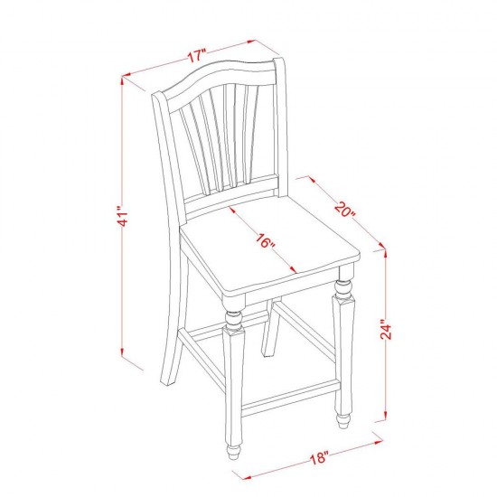 Chelsea Stools With Wood Seat, 24" Seat Height - Set Of 2