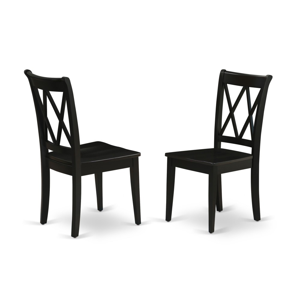 Clarksville Double X-Back Chairs In Black Finish - Set Of 2