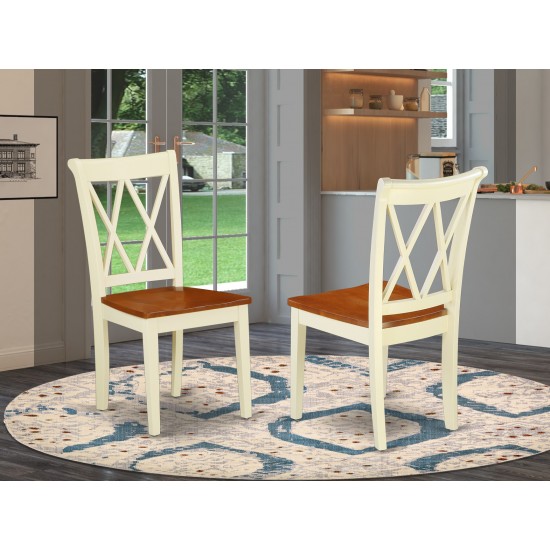 Clarksville Double X-Back Chairs In Buttermilk & Cherry Finish - Set Of 2