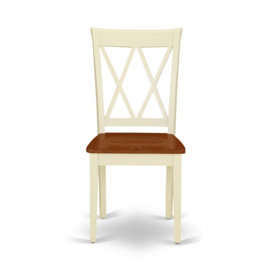Clarksville Double X-Back Chairs In Buttermilk & Cherry Finish - Set Of 2