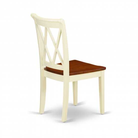 Clarksville Double X-Back Chairs In Buttermilk & Cherry Finish - Set Of 2
