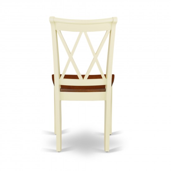 Clarksville Double X-Back Chairs In Buttermilk & Cherry Finish - Set Of 2