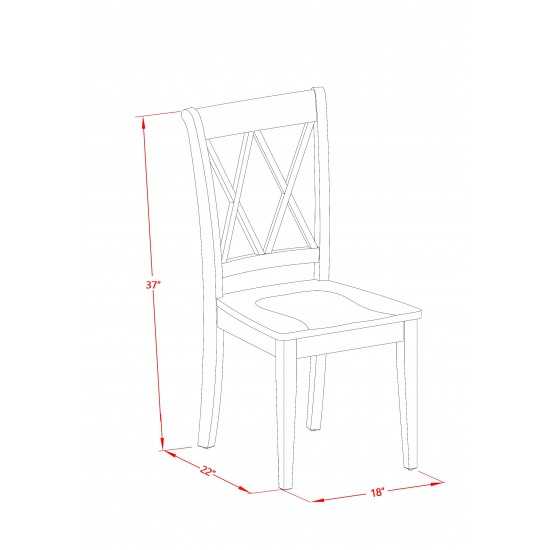 Clarksville Double X-Back Chairs In Buttermilk & Cherry Finish - Set Of 2