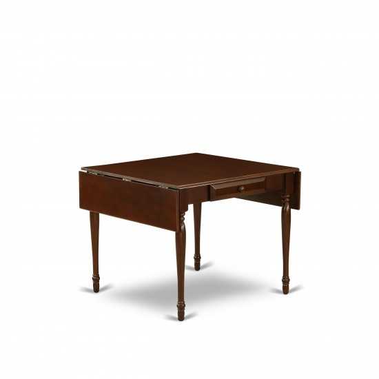 3Pc Dinette Set, Dining Table, 2 Parsons Dining Chairs, Light Fawn Color, Drop Leaf Table, Oak