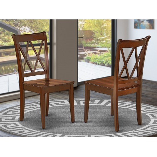 Clarksville Double X-Back Chairs In Mahoganyh Finish - Set Of 2