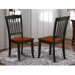 Danbury Vertical Slatted Back Chairs In Black & Cherry Finish - Set Of 2