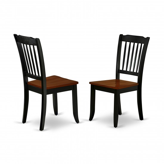 Danbury Vertical Slatted Back Chairs In Black & Cherry Finish - Set Of 2