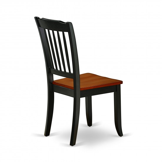 Danbury Vertical Slatted Back Chairs In Black & Cherry Finish - Set Of 2