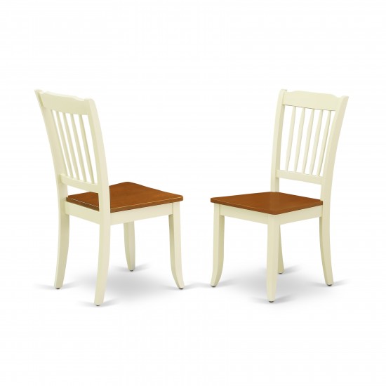 Danbury Vertical Slatted Back Chairs In Buttermilk Finish - Set Of 2