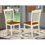 Danbury Vertical Slatted Back Chairs In Buttermilk Finish - Set Of 2