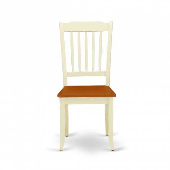 Danbury Vertical Slatted Back Chairs In Buttermilk Finish - Set Of 2