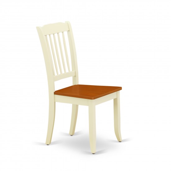 Danbury Vertical Slatted Back Chairs In Buttermilk Finish - Set Of 2