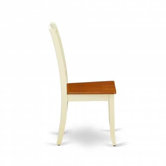 Danbury Vertical Slatted Back Chairs In Buttermilk Finish - Set Of 2