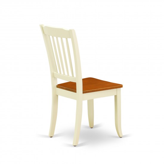 Danbury Vertical Slatted Back Chairs In Buttermilk Finish - Set Of 2