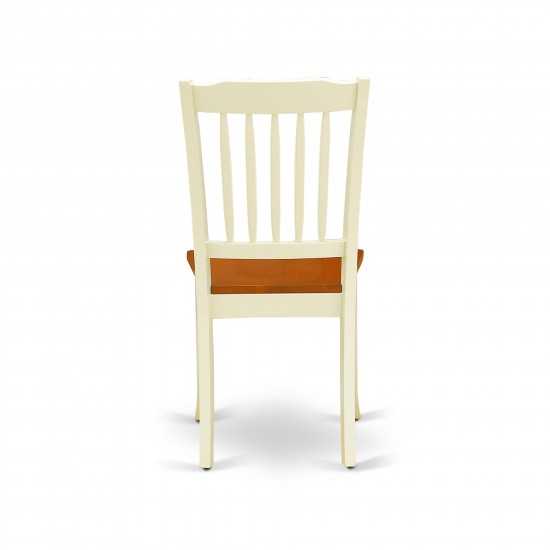 Danbury Vertical Slatted Back Chairs In Buttermilk Finish - Set Of 2