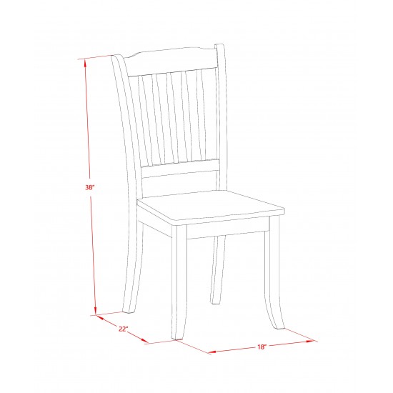Danbury Vertical Slatted Back Chairs In Buttermilk Finish - Set Of 2