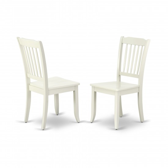 Danbury Vertical Slatted Back Chairs In Linen White Finish - Set Of 2