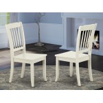 Danbury Vertical Slatted Back Chairs In Linen White Finish - Set Of 2