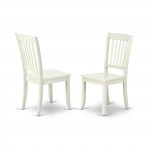 Danbury Vertical Slatted Back Chairs In Linen White Finish - Set Of 2