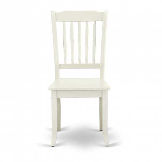 Danbury Vertical Slatted Back Chairs In Linen White Finish - Set Of 2