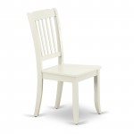 Danbury Vertical Slatted Back Chairs In Linen White Finish - Set Of 2