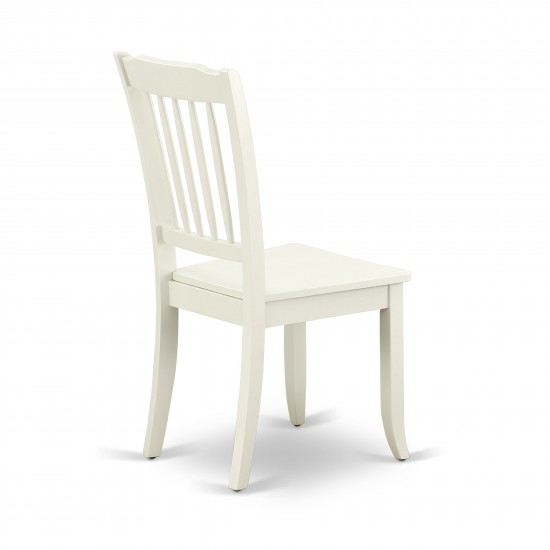 Danbury Vertical Slatted Back Chairs In Linen White Finish - Set Of 2