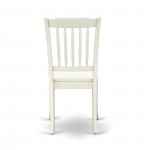 Danbury Vertical Slatted Back Chairs In Linen White Finish - Set Of 2