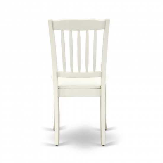 Danbury Vertical Slatted Back Chairs In Linen White Finish - Set Of 2