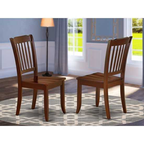 Danbury Vertical Slatted Back Chairs In Mahogany Finish - Set Of 2